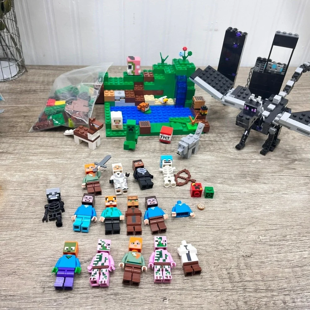 LEGO Minecraft Figurres,‎ Ender Dragon, Villager, Sheep, Creeper, Piglins, Etc